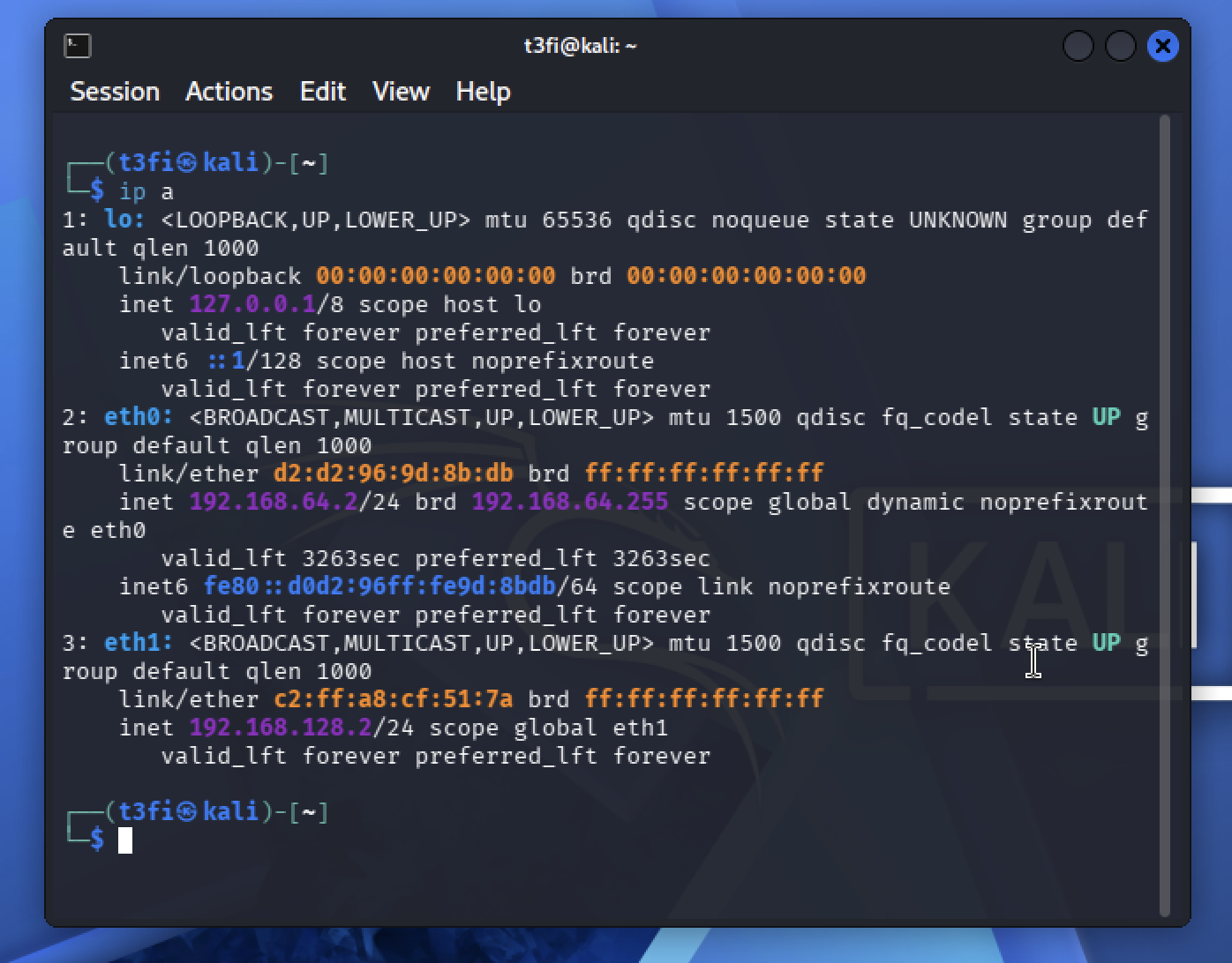 Configuración de interfaces en Kali Linux